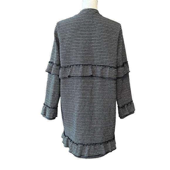 Jack by BB Dakota Womens Ready to Ruffle Knit Coat SZ Large in Deep Navy - Picture 5 of 10